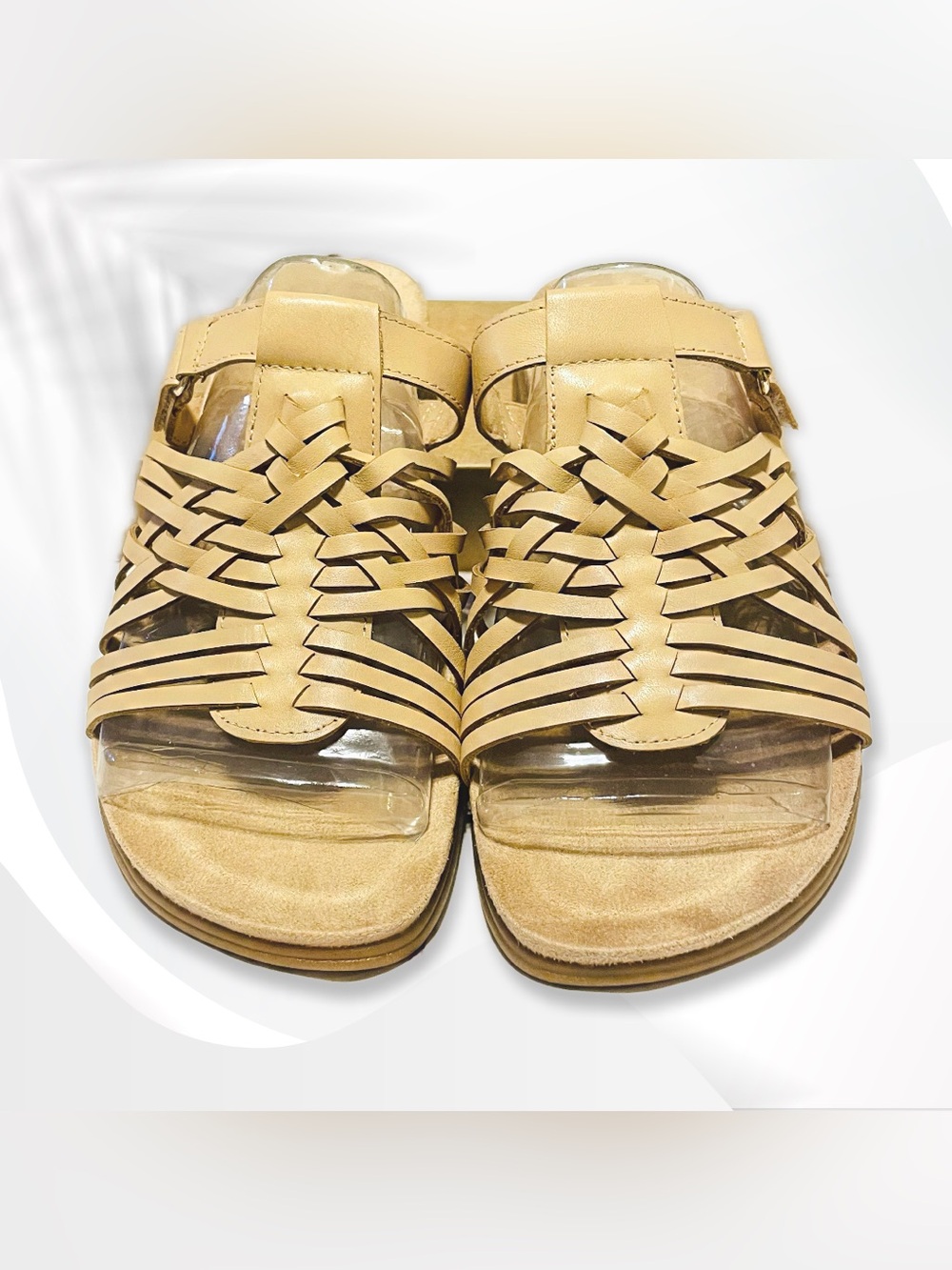 New Easy Spirit Women's Tan Woven Strappy Comfort Sandals sz 10M